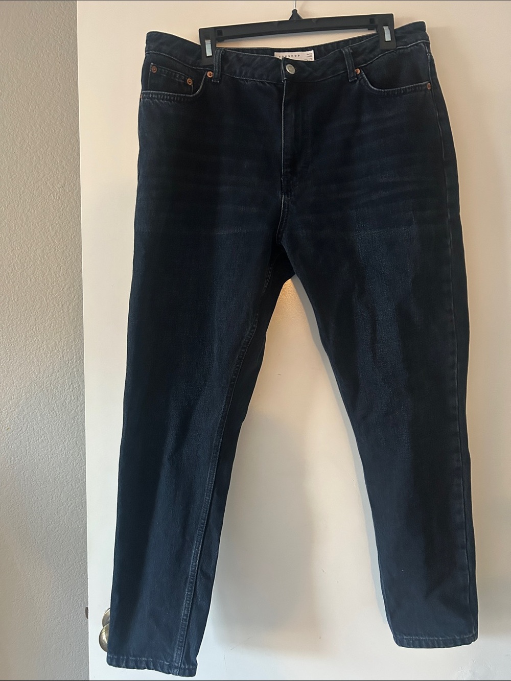 TOPSHOP Dark Wash Mom Jeans